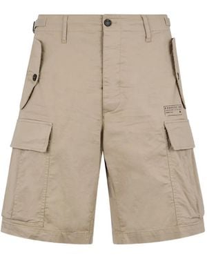DSquared² Multiple-Pocket Belt-Loop Shorts - Natural