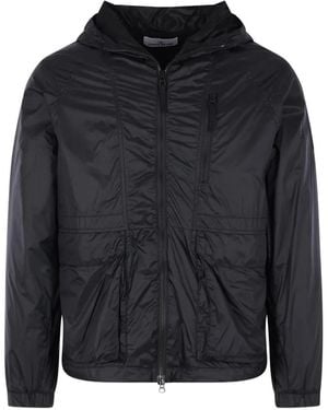 Stone Island 4100057 Ripstop Hooded Jacket - Black