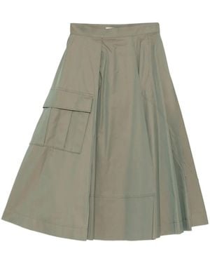 Undercover Pleated A-Line Skirt - Green