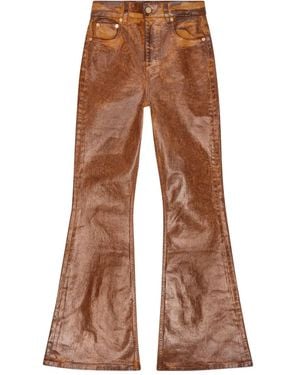 Ganni Jeans mit ausgestelltem Bein - Braun