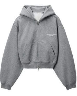 Alexander Wang Sudadera Con Capucha Y Logo - Gris