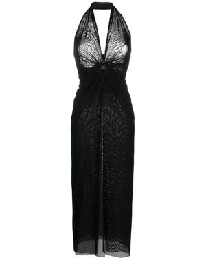 Fisico Halterneck Beach Dress - Black