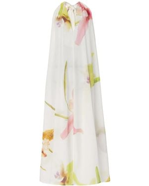 Genny Maxi-Jurk Met Bloemenprint - Wit