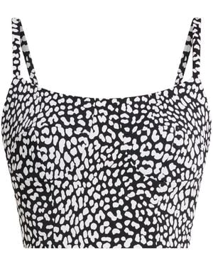 Michael Kors プリント クロップドトップ - ブラック