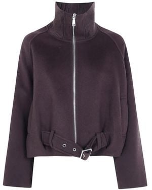 Seventy Belted High-Neck Jacket - Purple