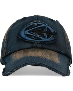 CAMPERLAB Logo-Patch Distressed Cap - Blue
