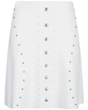 Liu Jo Stud-Embellished Knitted Skirt - White