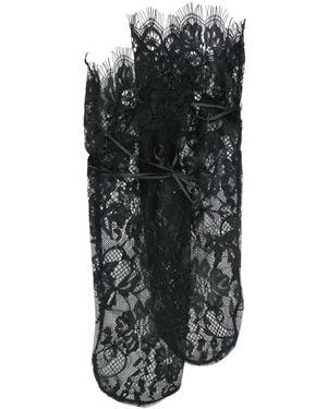 Maison Close Lace Mid-Calf Socks - Black