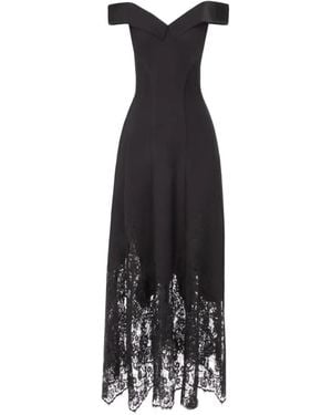 Gemy Maalouf Folded Off-Shoulder Midi Dress - Black