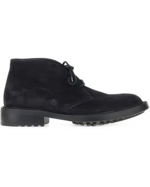 Calce Lace-Up Suede Desert Boots - Blue