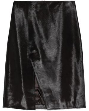 Loulou de Saison Side-Split Midi Skirt - Black