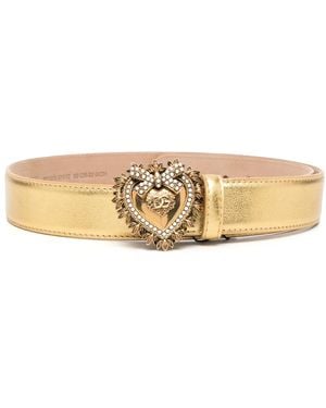Dolce & Gabbana Ceinture En Cuir À Boucle Cœur - Neutre