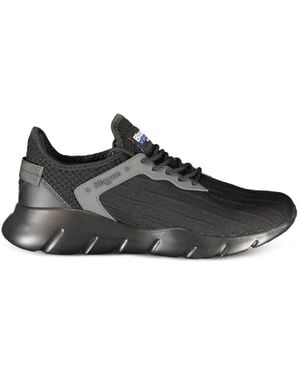 Blauer Mesh-Panel Lace-Up Sneakers - Black