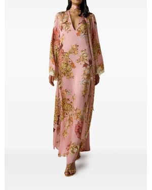 Hemant & Nandita Floral-Print Maxi Dress - Pink