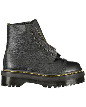 Dr. Martens Sinclair Milled Front-Zip Grained Leather Ankle Boots - Black
