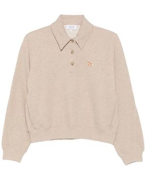 Maison Kitsuné Fox-Patch Polo Shirt - Natural