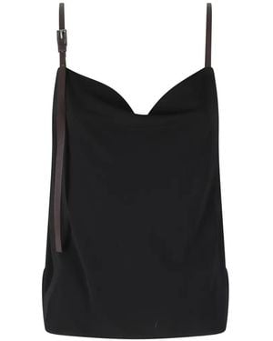 Semicouture Kayly Buckle-Strap Top - Black
