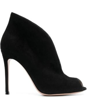 Gianvito Rossi Peep-Toe 110Mm Suede Sandals - Black
