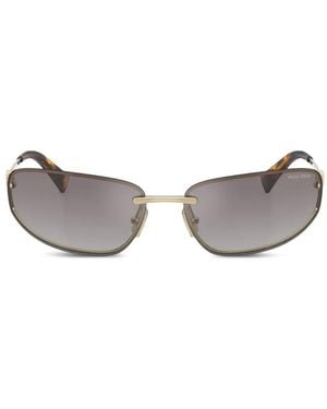 Miu Miu Rimless Geometric-Frame Sunglasses - Metallic