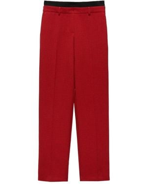 MSGM Check-Print Trousers - Red