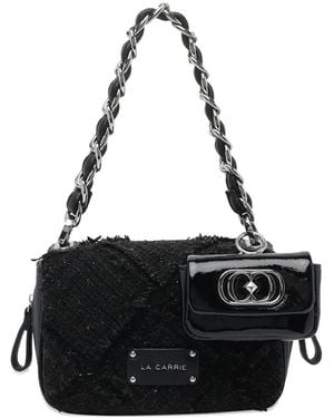 La Carrie Isabel Cross Chain Shoulder Bag - Black