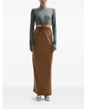 Atu Body Couture Split Ring-Knot Detail Dress - Brown