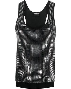 Tom Ford Square Mirrored Vest Top - Black
