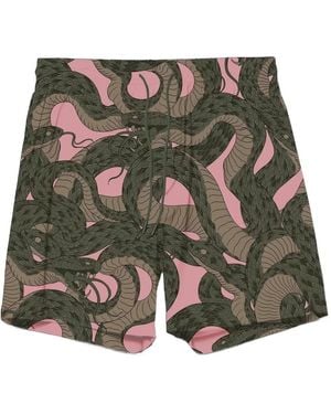 Maharishi Bañador con serpiente estampada - Verde
