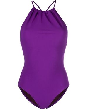 Ulla Johnson リボンクロージャー ワンピース水着 - パープル