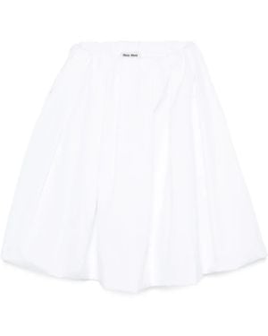 Miu Miu Falda midi lisa - Blanco