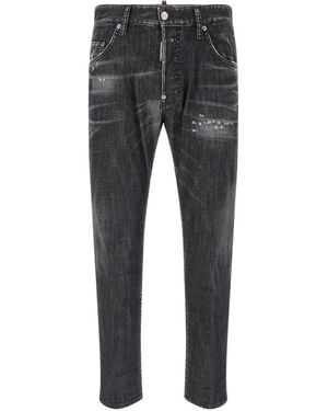 DSquared² Distressed Cropped Jeans - Grey