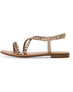 Geox Sozy Braided Metallic Sandals - Natural