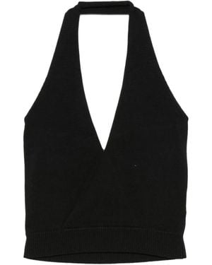 AYA MUSE Gestricktes Neckholder-Top - Schwarz