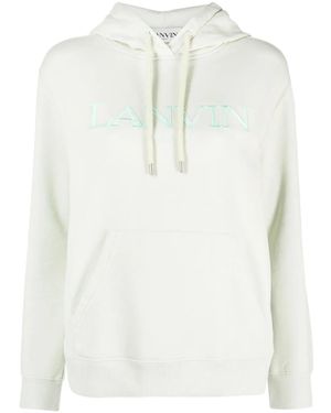 Lanvin Logo-Embroidered Hoodie - White