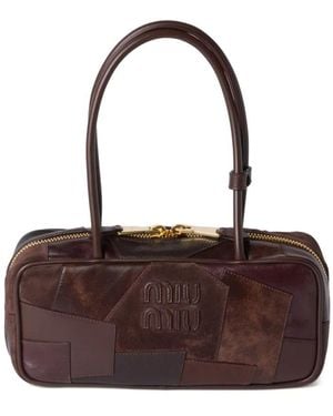 Miu Miu Sac Porté Épaule Beau À Design Patchwork - Violet