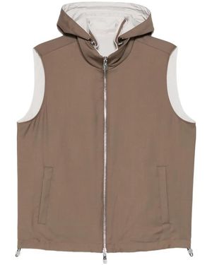 Montecore Hooded Zip Gilet - Brown