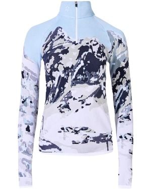 Perfect Moment Landscape-Jacquard Base Layer - Blue