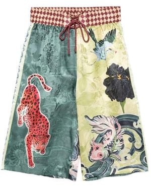 ALÉMAIS Bermudas Rochester con animal print - Verde