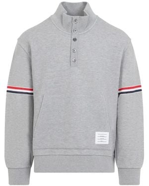 Thom Browne Rwb-Stripe Sweatshirt - Gray