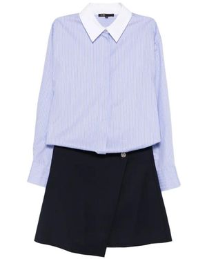 Maje 2-In-1 Shirt Dress - White
