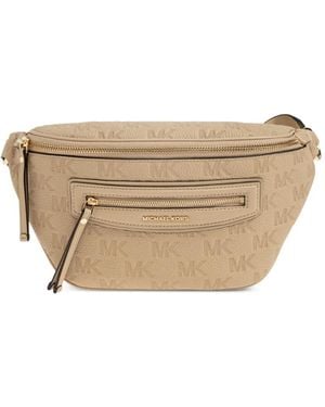 MICHAEL Michael Kors Jet Set Travel Logo-Embossed Belt Bag - Natural
