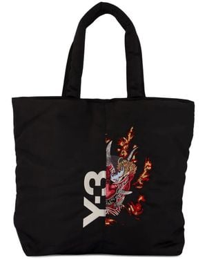 Y-3 Yaksha Shopper Met Grafische Print - Zwart