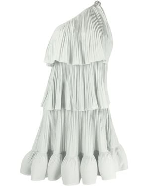 Lanvin Sage- Pleated One-Shoulder Dress - White