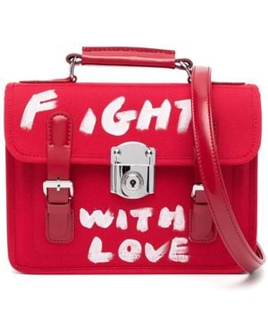 Comme des Garçons Graphic-Print Crossbody Bag - Red