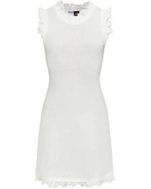 Loewe Ruffled Anagram Mini Dress - White