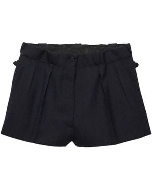 Prada Geplooide Shorts Met Knopen - Blauw
