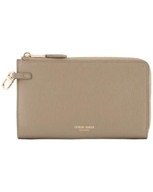 Giorgio Armani Zip-Around Wallet - Natural