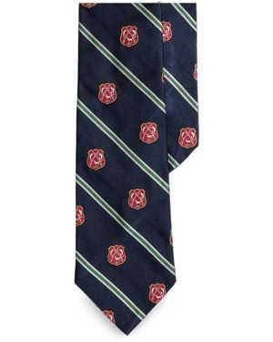 Polo Ralph Lauren Repp Silk Crest-Motif Tie - Blue