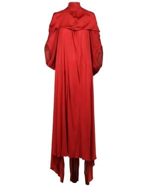 Valentino Garavani High-Neck Draped Maxi Dress - Red