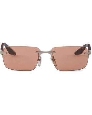 Prada Linea Rossa Rectangle-Frame Sunglasses - Pink